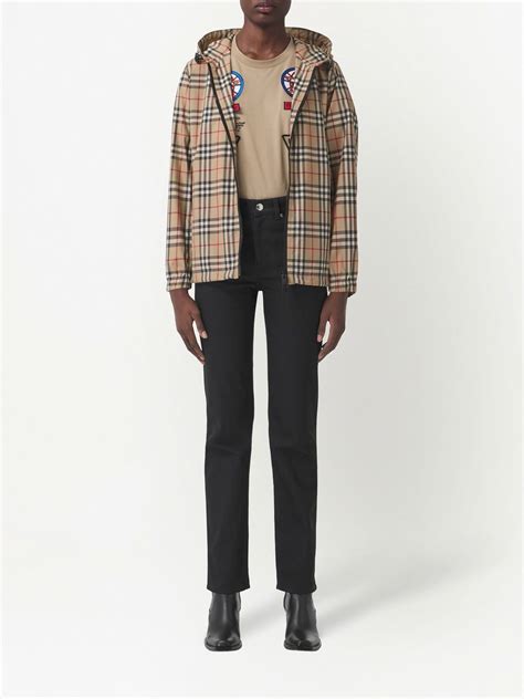 burberry vintage check panel hooded jacket|burberry vintage check jacket.